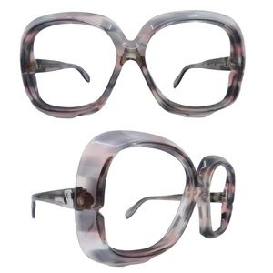 Vintage 1970’s Silhouette Eyeglasses Frames, Marbled Purple,  Made in Austria